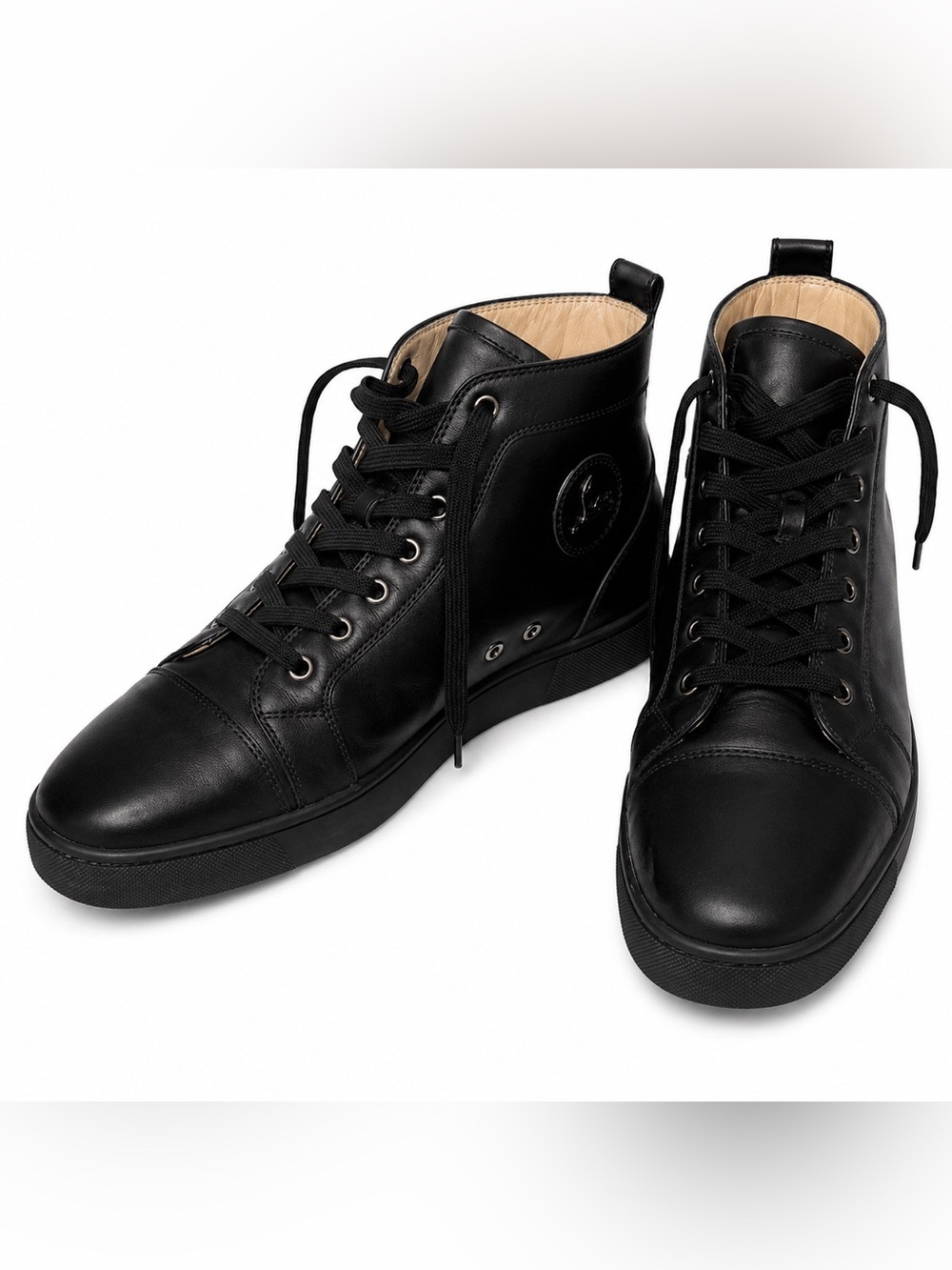Christian Louboutin Black High-Top Sneakers - Picture 2 of 9